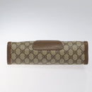 GUCCI GG Supreme Web Sherry Line Clutch Bag PVC Beige Gold 89 01 033 Auth 125610-6