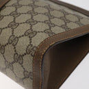 GUCCI GG Supreme Web Sherry Line Clutch Bag PVC Beige Gold 89 01 033 Auth 125610-7