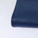 CELINE Shoulder Bag Leather Blue Gold Auth 125614-12