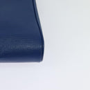 CELINE Shoulder Bag Leather Blue Gold Auth 125614-13