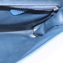 CELINE Shoulder Bag Leather Blue Gold Auth 125614-18