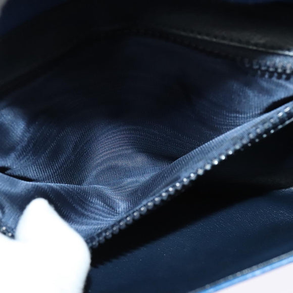 CELINE Shoulder Bag Leather Blue Gold Auth 125614