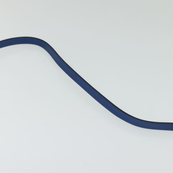 CELINE Shoulder Bag Leather Blue Gold Auth 125614