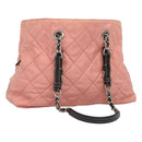 PRADA Chain Shoulder Bag Nylon Pink Silver Auth 125615-1