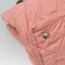 PRADA Chain Shoulder Bag Nylon Pink Silver Auth 125615-13