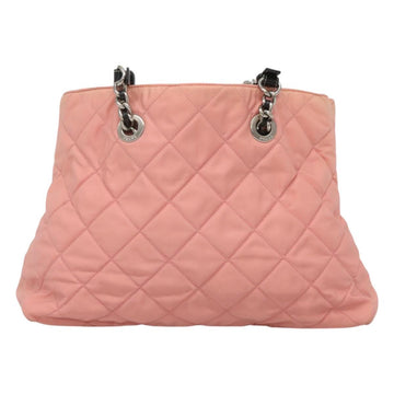 PRADA Chain Shoulder Bag Nylon Pink Silver Auth 125615 - 0