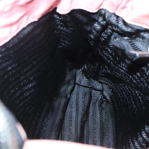 PRADA Chain Shoulder Bag Nylon Pink Silver Auth 125615