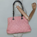 PRADA Chain Shoulder Bag Nylon Pink Silver Auth 125615-26