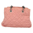 PRADA Chain Shoulder Bag Nylon Pink Silver Auth 125615-2