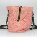 PRADA Chain Shoulder Bag Nylon Pink Silver Auth 125615-5