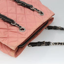 PRADA Chain Shoulder Bag Nylon Pink Silver Auth 125615-6