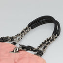 PRADA Chain Shoulder Bag Nylon Pink Silver Auth 125615-14