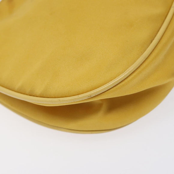 PRADA Chain Shoulder Bag Nylon Yellow Gold Auth 125617
