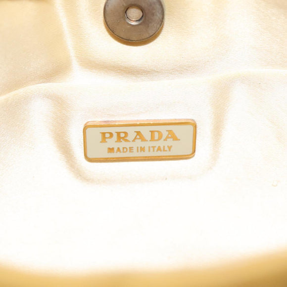 PRADA Chain Shoulder Bag Nylon Yellow Gold Auth 125617