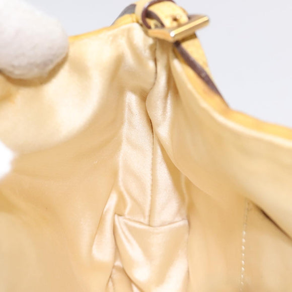 PRADA Chain Shoulder Bag Nylon Yellow Gold Auth 125617