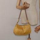 PRADA Chain Shoulder Bag Nylon Yellow Gold Auth 125617-21