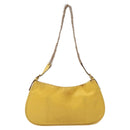 PRADA Chain Shoulder Bag Nylon Yellow Gold Auth 125617-3
