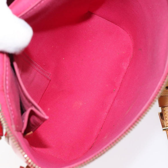 LOUIS VUITTON Monogram Vernis Sullivan Vertical Bag Pink M91259 LV Auth 125628