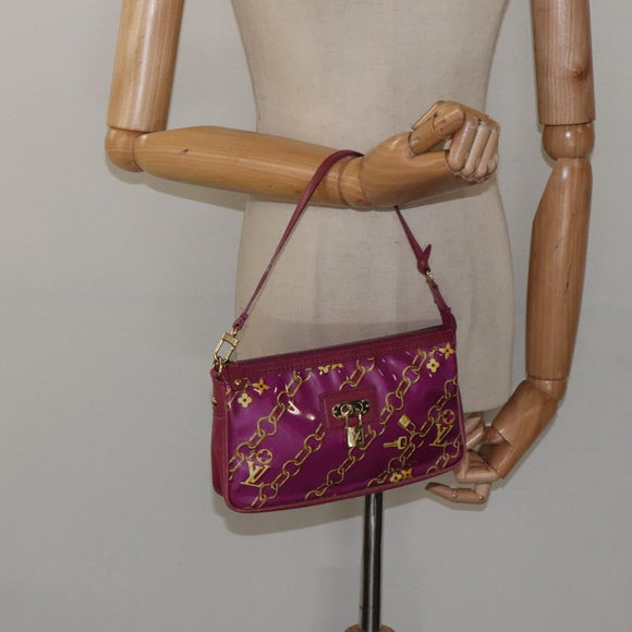 LOUIS VUITTON Monogram Charm Pochette Accessoires Fuchsia M95160 LV Auth 125630V