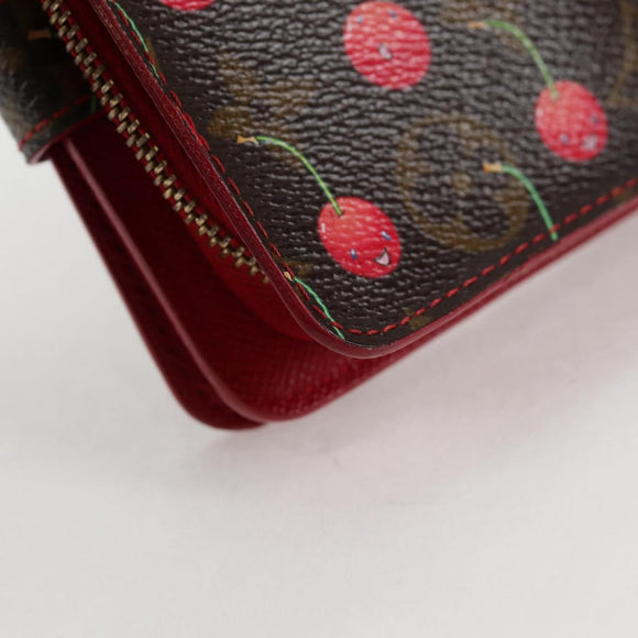 LOUIS VUITTON Monogram Cherry Compact Zip Bifold Wallet M95005 LV Auth 125635V