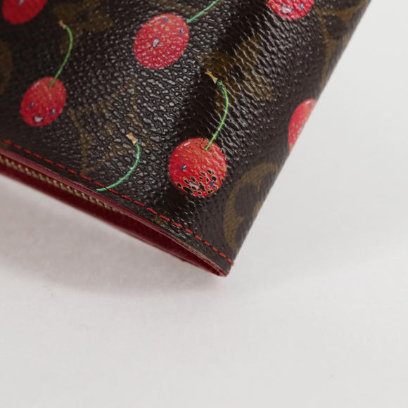 LOUIS VUITTON Monogram Cherry Compact Zip Bifold Wallet M95005 LV Auth 125635V