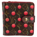 LOUIS VUITTON Monogram Cherry Compact Zip Bifold Wallet M95005 LV Auth 125635V-2