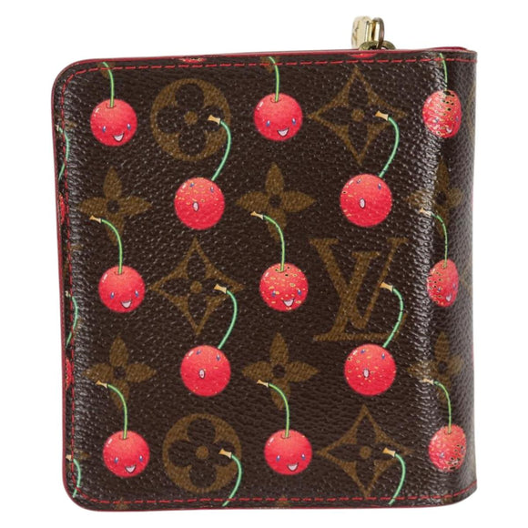 LOUIS VUITTON Monogram Cherry Compact Zip Bifold Wallet M95005 LV Auth 125635V