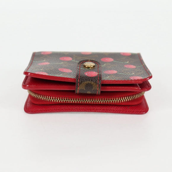 LOUIS VUITTON Monogram Cherry Compact Zip Bifold Wallet M95005 LV Auth 125635V