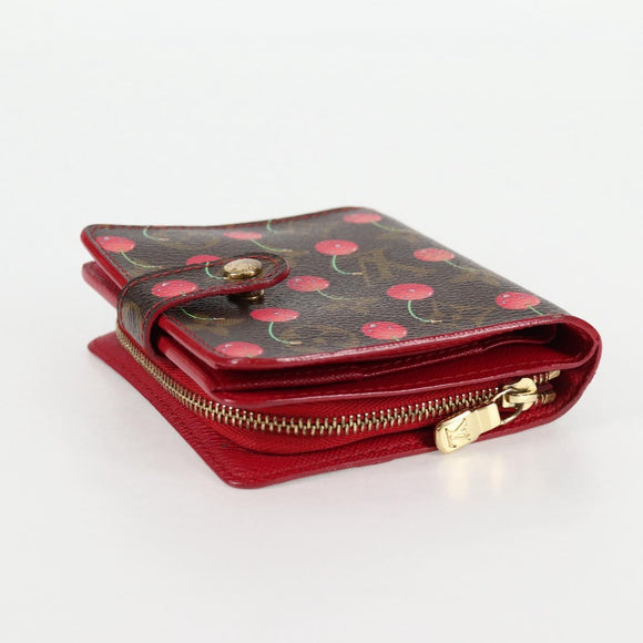LOUIS VUITTON Monogram Cherry Compact Zip Bifold Wallet M95005 LV Auth 125635V