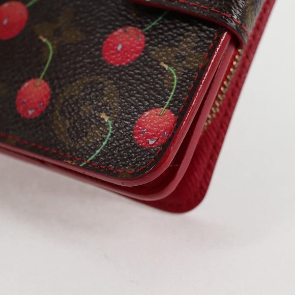 LOUIS VUITTON Monogram Cherry Compact Zip Bifold Wallet M95005 LV Auth 125635V
