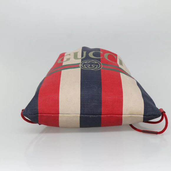 GUCCI Web Sherry Line Backpack Canvas Red Blue 473872 Auth 125637