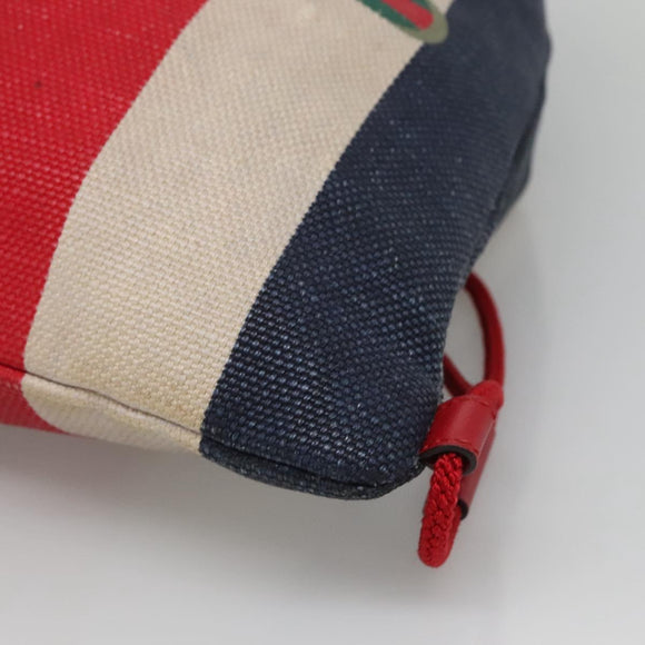 GUCCI Web Sherry Line Backpack Canvas Red Blue 473872 Auth 125637