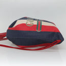 GUCCI Web Sherry Line Backpack Canvas Red Blue 473872 Auth 125637-3