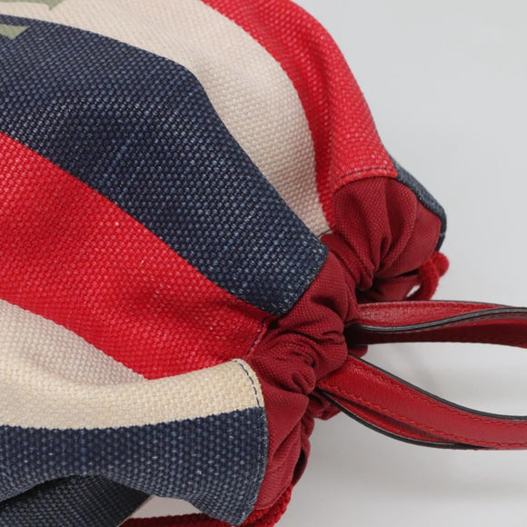 GUCCI Web Sherry Line Backpack Canvas Red Blue 473872 Auth 125637