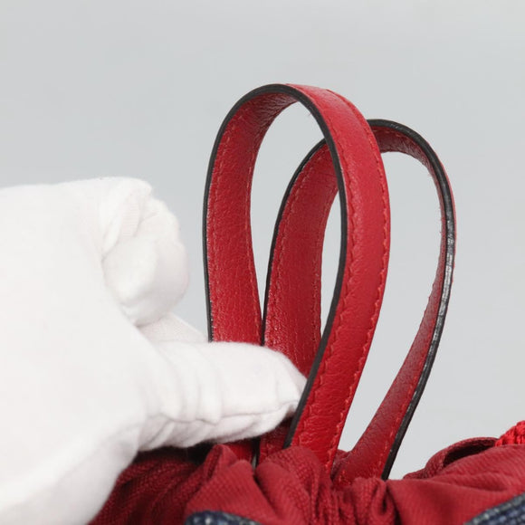 GUCCI Web Sherry Line Backpack Canvas Red Blue 473872 Auth 125637