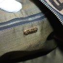FENDI Zucca Canvas Vanity Pouch Black Brown Gold Auth 125642-19
