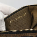 FENDI Zucca Canvas Vanity Pouch Black Brown Gold Auth 125642-12