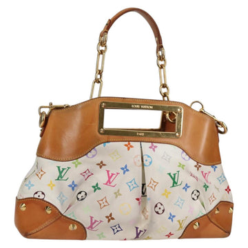 LOUIS VUITTON Monogram Multicolor Judy MM Bag 2Way White M40255 LV Auth 125654