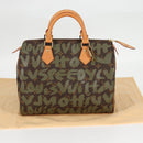 LOUIS VUITTON Monogram Graffiti Speedy 30 Bag Green Khaki M92194 Auth 125656AV-12