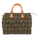 LOUIS VUITTON Monogram Graffiti Speedy 30 Bag Green Khaki M92194 Auth 125656AV-13