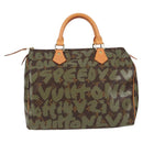 LOUIS VUITTON Monogram Graffiti Speedy 30 Bag Green Khaki M92194 Auth 125656AV-2