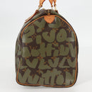 LOUIS VUITTON Monogram Graffiti Speedy 30 Bag Green Khaki M92194 Auth 125656AV-4