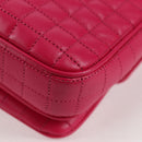 CELINE Chain Shoulder Bag Leather Pink Gold Auth 125657M-14