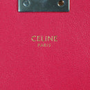 CELINE Chain Shoulder Bag Leather Pink Gold Auth 125657M-21