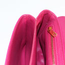 CELINE Chain Shoulder Bag Leather Pink Gold Auth 125657M-24