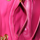 CELINE Chain Shoulder Bag Leather Pink Gold Auth 125657M-26