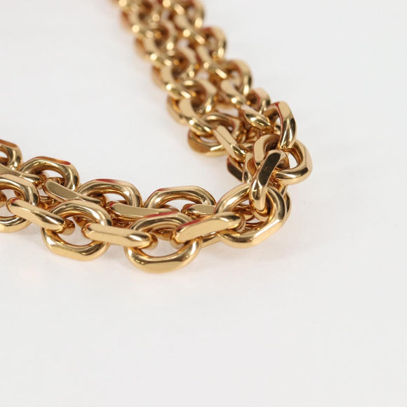 CELINE Chain Shoulder Bag Leather Pink Gold Auth 125657M