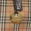 BURBERRY Nova Check Tote Bag Canvas Beige Gold Auth 125661-15