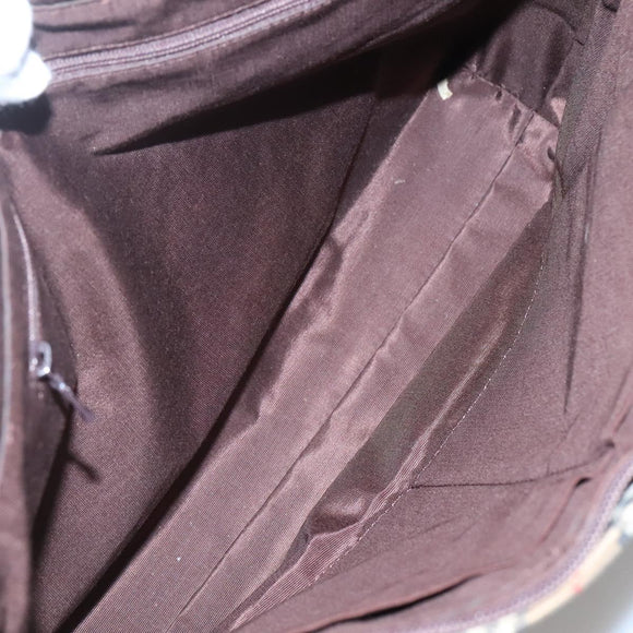 BURBERRY Nova Check Tote Bag Canvas Beige Gold Auth 125661