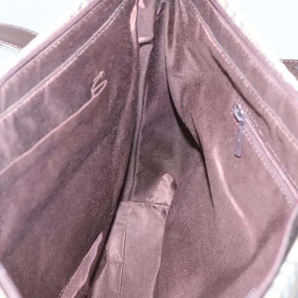 BURBERRY Nova Check Tote Bag Canvas Beige Gold Auth 125661